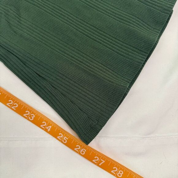 NWT Aerie Green Size L Flared High Waist Kick Flare Ribbed Pants Cropped Cotton - Picture 6 of 12